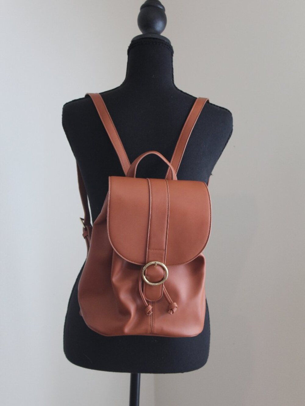 Forever 21 Large Brown Faux Leather Backpack Purse